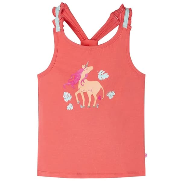 vidaXL Tanktop til børn str. 116 koralrød