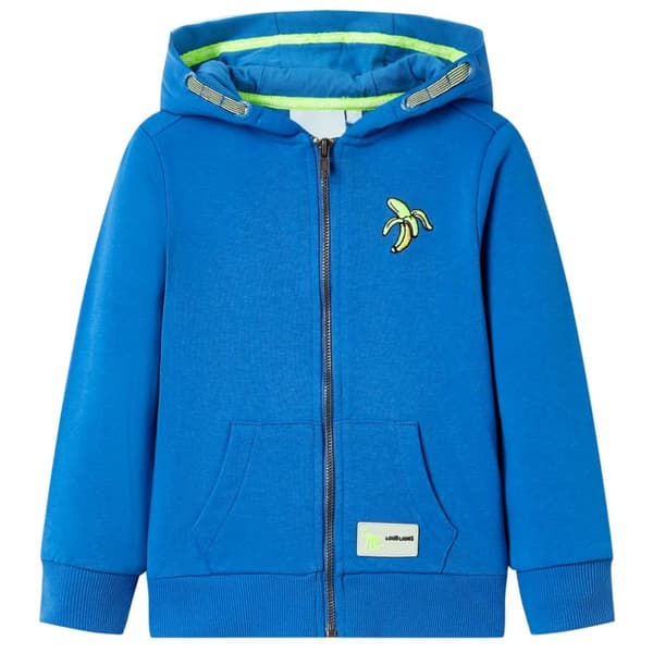 vidaXL Barnhoodie med dragkedja blå 92