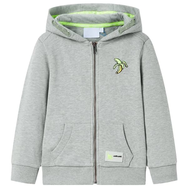 vidaXL Barnhoodie med dragkedja khaki melange 92