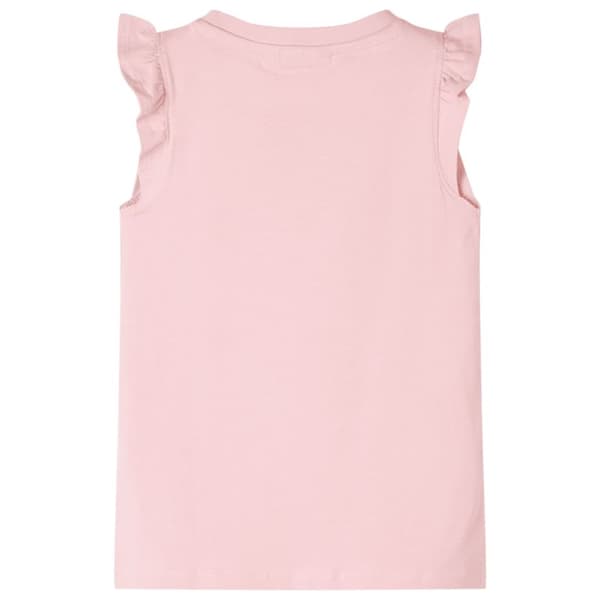 vidaXL T-shirt med volangärmar för barn ljusrosa 104