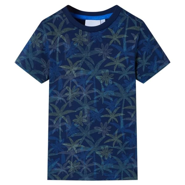 vidaXL T-shirt för barn marinblå 128