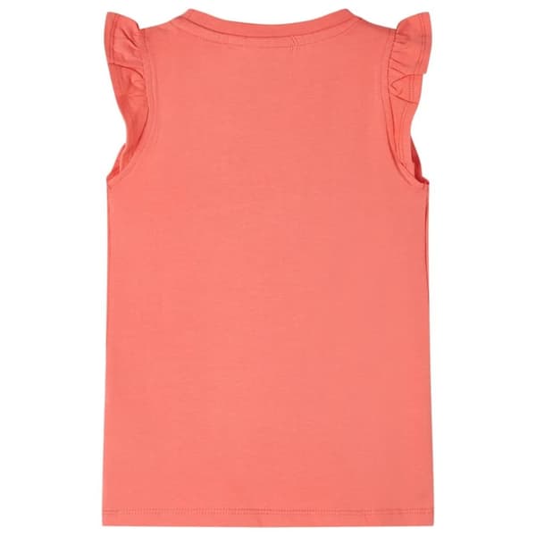 vidaXL T-shirt med volangärmar för barn korall 128