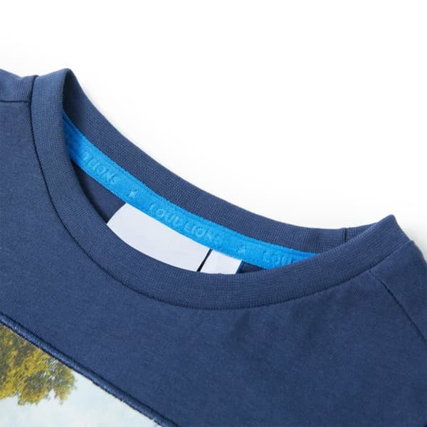 vidaXL T-shirt för barn mörkblå 116