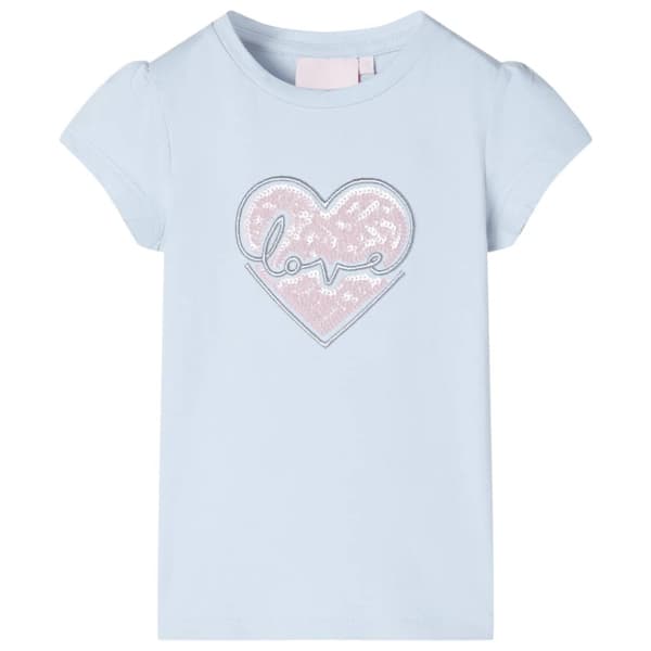 vidaXL T-shirt för barn ljusblå 140