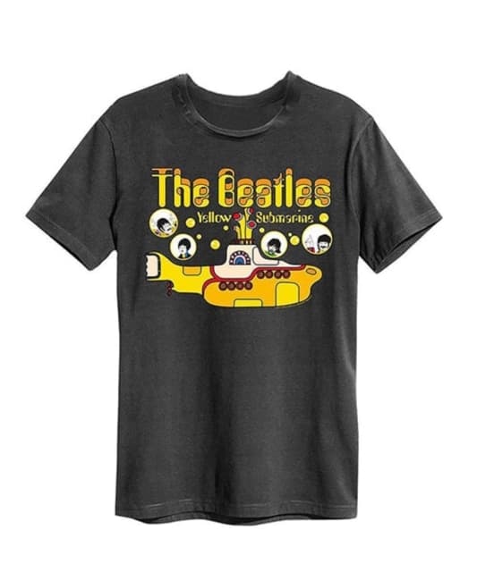 Beatles Yellow Submarine Amplified Vintage Charcoal X Large T Shirt