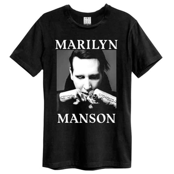Marilyn Manson Fists Amplified Vintage Black Large T Shirt