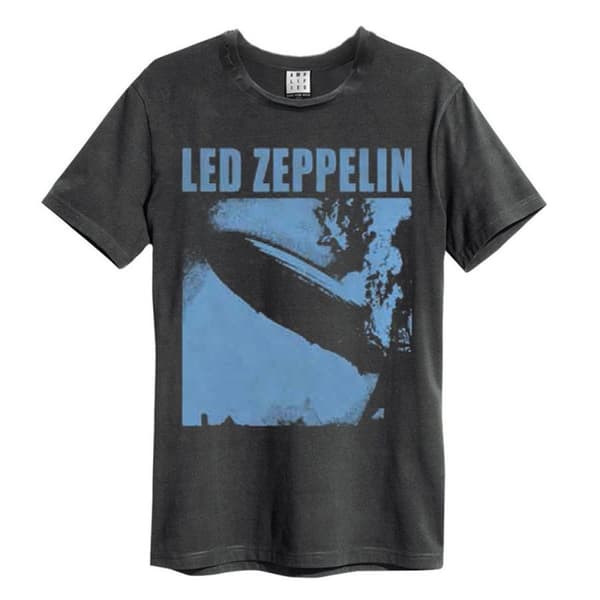 Led Zeppelin Blimp Square Amplified Medium Vintage Charcoal T Shirt