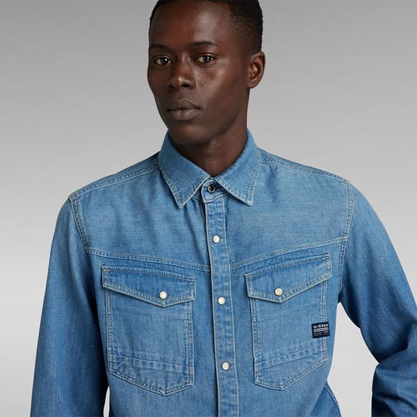 G-star Lang ærmet Skjorte D23616-d252 Slim Fit Blå M Mand