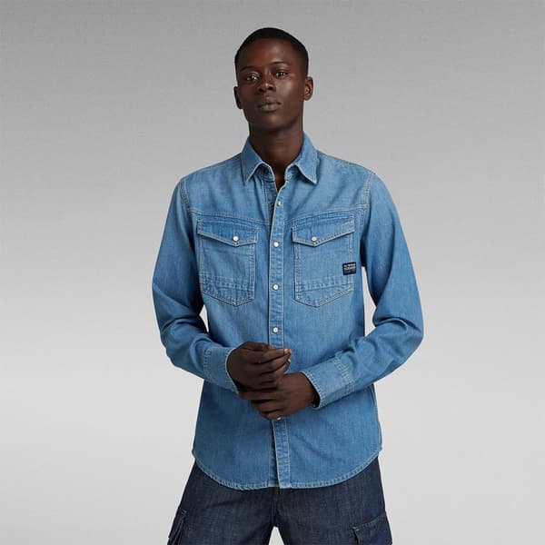 G-star Lang ærmet Skjorte D23616-d252 Slim Fit Blå M Mand