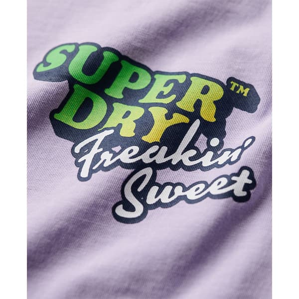 Superdry Kortärmad T-shirt Neon Travel Chest Loose Lila M Man