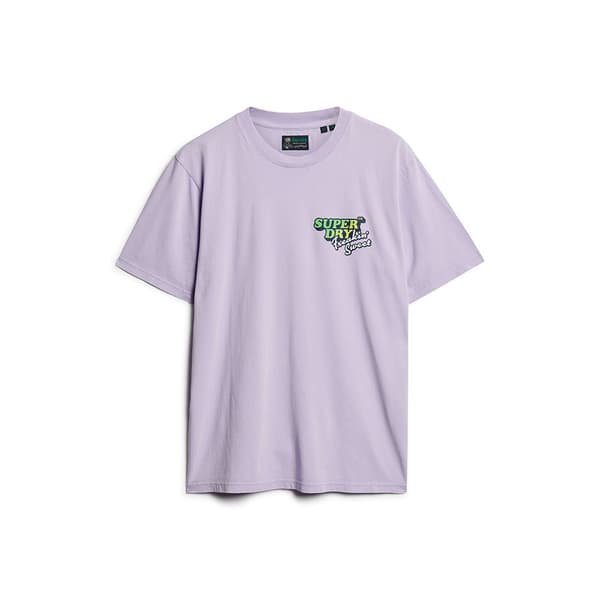 Superdry Kortärmad T-shirt Neon Travel Chest Loose Lila M Man