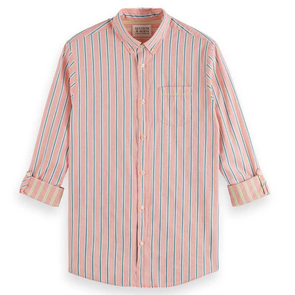 Scotch & Soda Lang ærmet Skjorte Dobby Orange 2XL Mand