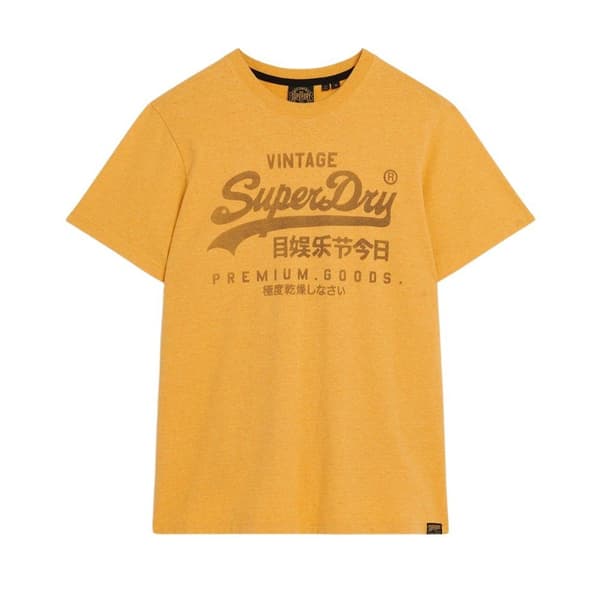 Superdry Kortärmad T-shirt Classic Vintage Logo Heritage Gul M Man