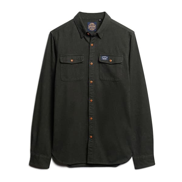 Superdry Lang ærmet Skjorte Flannel Workwear Sort S Mand