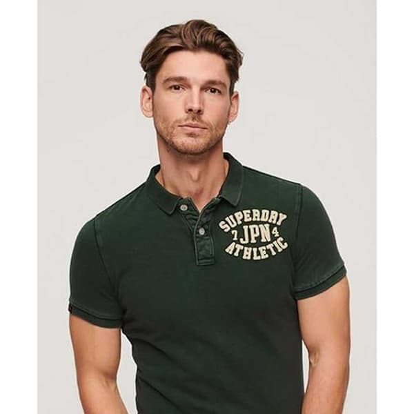 Superdry Lyhythihainen Poolo Vintage Athletic Vihreä L Mies