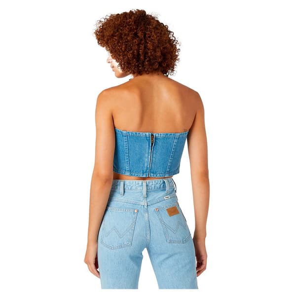 Wrangler Långärmad Tröja Bustier Slim Fit Blå S Kvinna