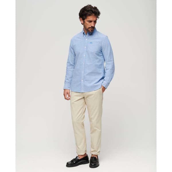 Superdry Pitkähihainen Paita Cotton Oxford Sininen 2XL Mies