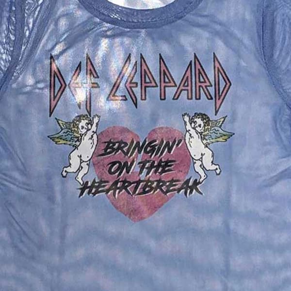Def Leppard Bringin On The Heartbreak Long Sleeve Mesh Crop Top