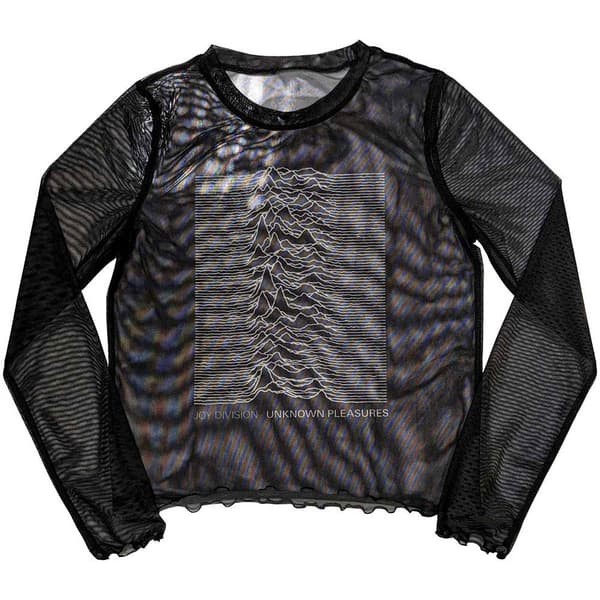 Joy Division Unknown Pleasures Long Sleeve Mesh Crop Top