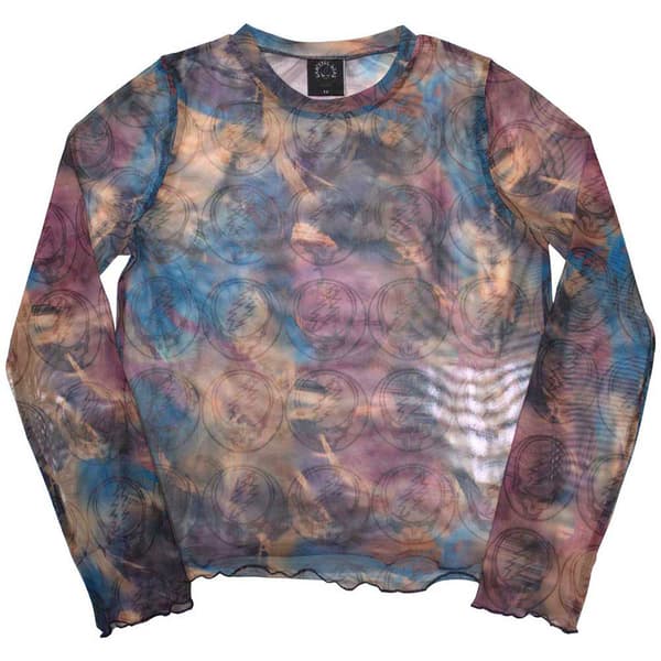 Grateful Dead Stealy Long Sleeve Mesh Crop Top