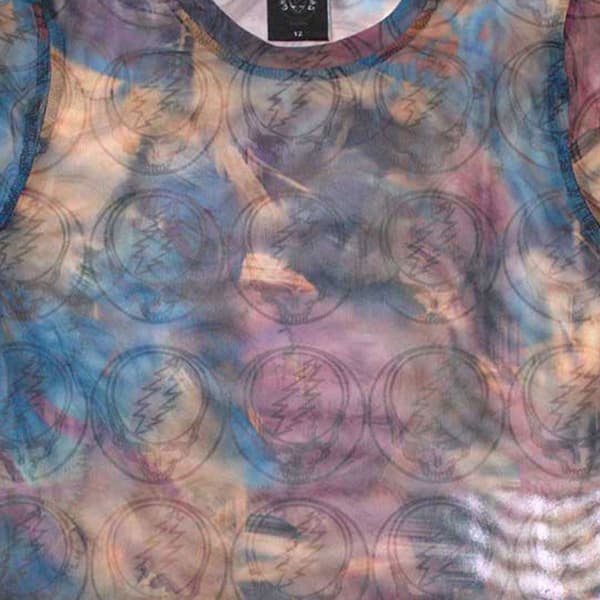 Grateful Dead Stealy Long Sleeve Mesh Crop Top