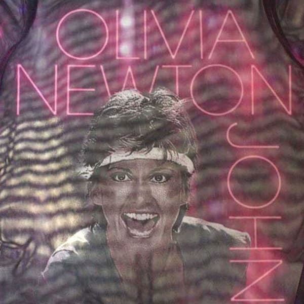 Olivia Newton John Physical Long Sleeve Mesh Crop Top