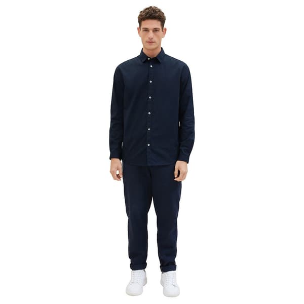Tom Tailor Skjorta 1037435 Stretch Poplin Blå M Man