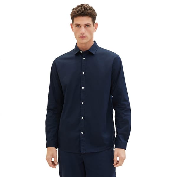 Tom Tailor Skjorta 1037435 Stretch Poplin Blå M Man