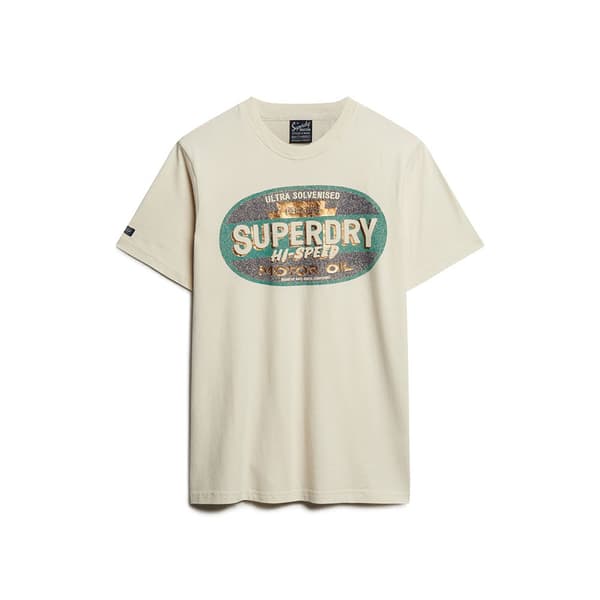 Superdry Kortärmad T-shirt Gasoline Workwear Beige L Man