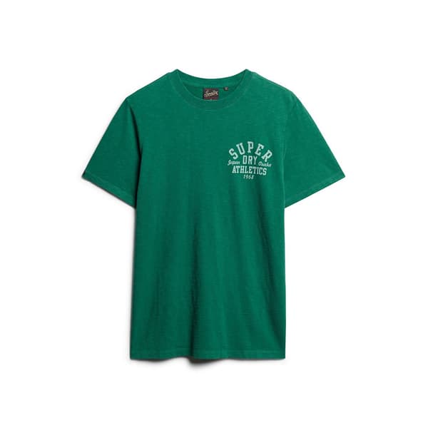 Superdry Kortärmad T-shirt Athletic College Graphic Grönt L Man