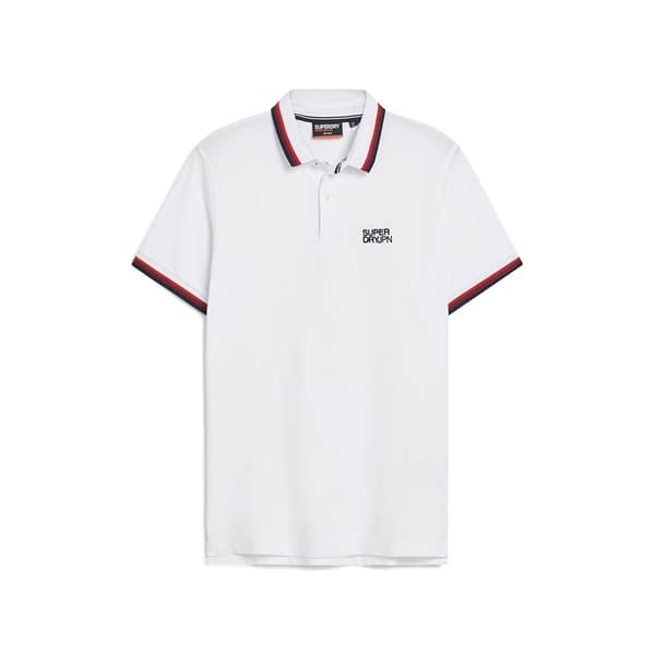 Superdry Kortærmet Polo Sportswear Relaxed Tipped Hvid 2XL Mand