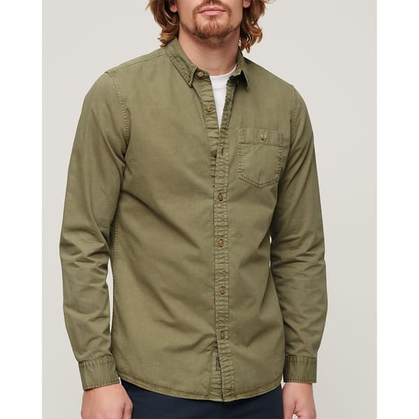 Superdry Lang ærmet Skjorte Merchant Grøn L Mand