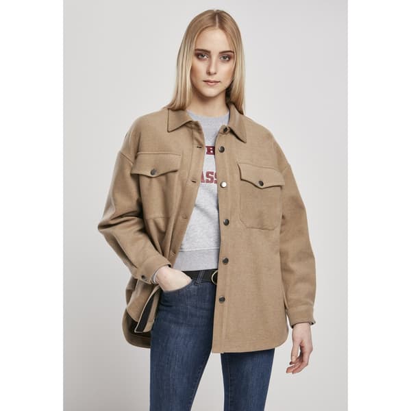 Urban Classics Skjorta Classic Over Beige M Kvinna