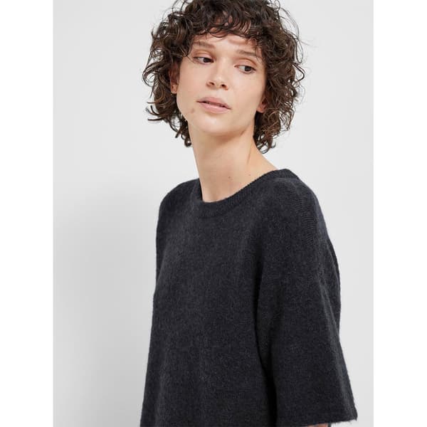 Selected Kortärmad T-shirt Maline-liliana Svart L Kvinna