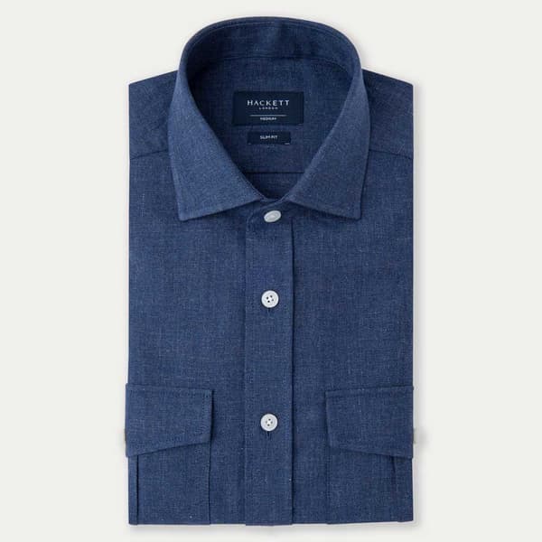 Hackett Långärmad Tröja Cargo Shirt Blå M Man