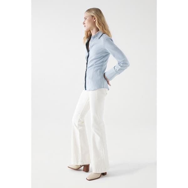 Salsa Jeans Långärmad Tröja Lightweight Slim Fit Blå S Kvinna