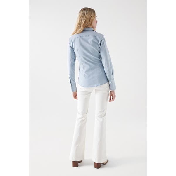 Salsa Jeans Långärmad Tröja Lightweight Slim Fit Blå S Kvinna