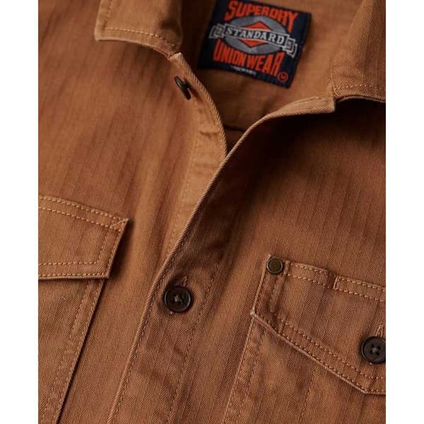 Superdry Långärmad Tröja Merchant Herringbone Brun M Man