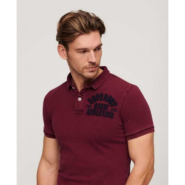 Superdry Lyhythihainen Poolo Vintage Athletic Punainen L Mies