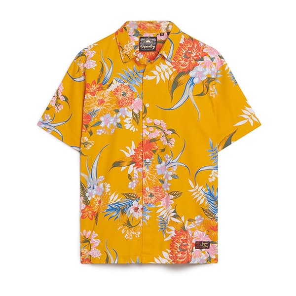 Superdry Kortærmet Skjorte Hawaiian Gul M Mand