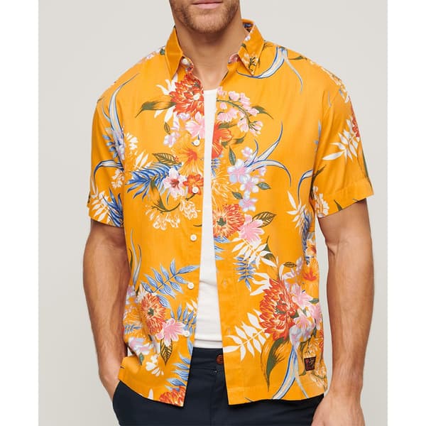 Superdry Kortærmet Skjorte Hawaiian Gul M Mand