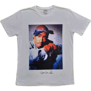 Tupac - Blue Bandana Uni Wht XL