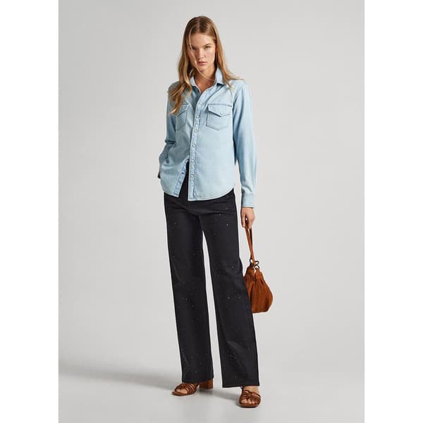 Pepe Jeans Långärmad Tröja Ivy Blå M Kvinna