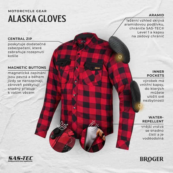 Broger Skjorta Alaska Röd M Man
