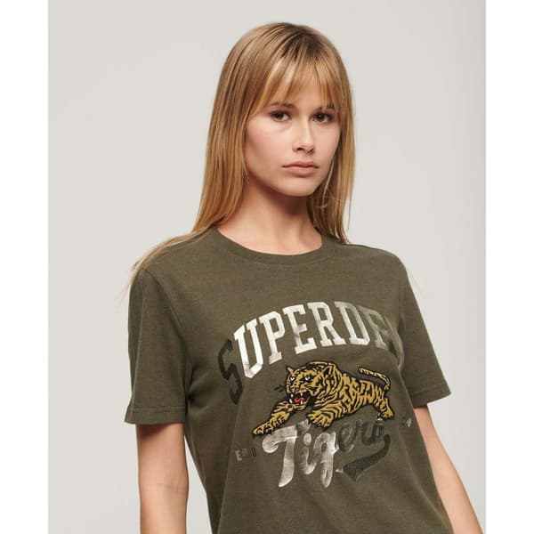 Superdry Kortärmad T-shirt Reworked Classics Relaxed Grönt M Kvinna