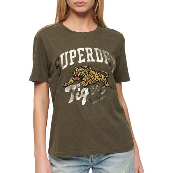 Superdry Kortärmad T-shirt Reworked Classics Relaxed Grönt M Kvinna
