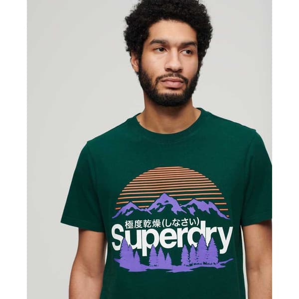 Superdry Kortärmad T-shirt Great Outdoors Nr Graphic Grönt S Man
