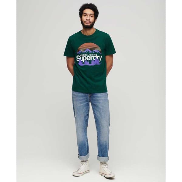 Superdry Kortärmad T-shirt Great Outdoors Nr Graphic Grönt S Man