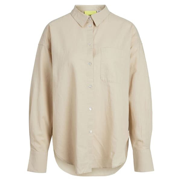 Jack & Jones Långärmad Tröja Jamie Relaxed Linen Jjxx Beige L Kvinna