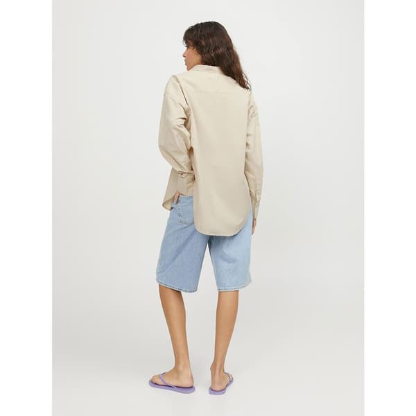 Jack & Jones Långärmad Tröja Jamie Relaxed Linen Jjxx Beige L Kvinna